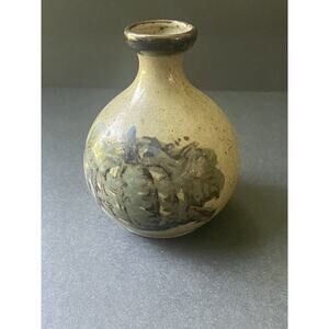 Vintage Studio Pottery Handcrafted Stonewear Speckled Artisan Bud Vase 4.5”